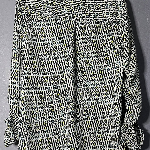 Valerie Stevens Colorful Geometric Print Women's Large Button Down Cuff Sleeves - Picture 6 of 8